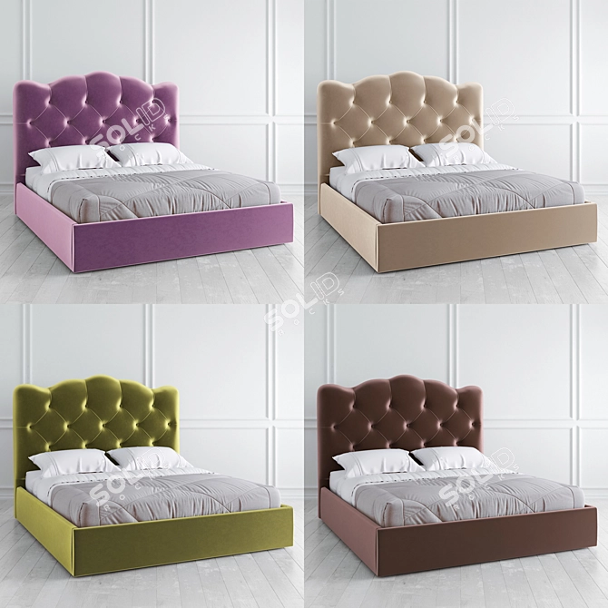 Vary Bed K70-B08 Microvelvet 160x200 3D model image 3