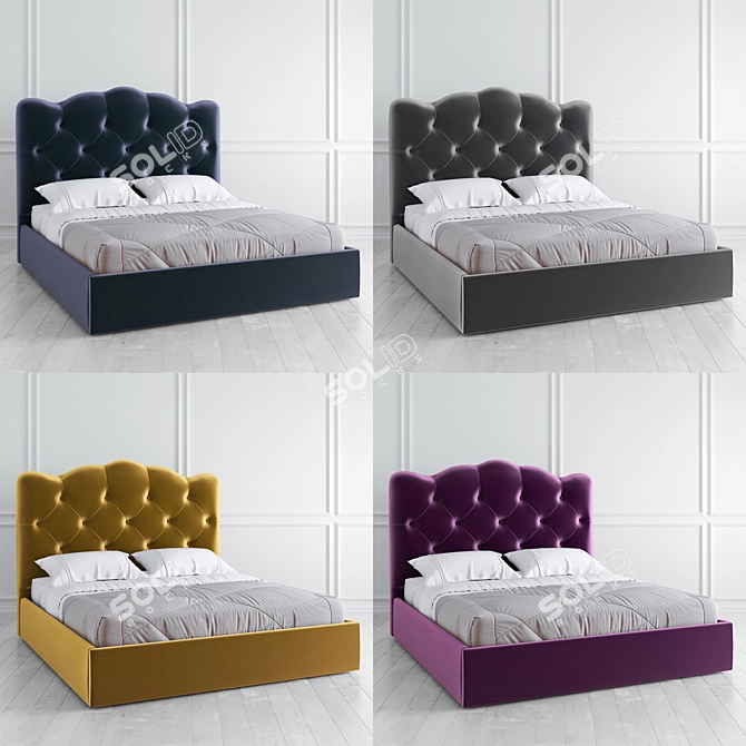Vary Bed K70-B08 Microvelvet 160x200 3D model image 4
