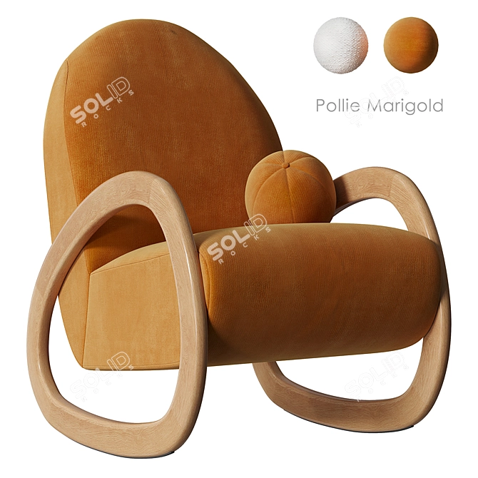 Snow Bouclé Rocking Chair 4956 Polygons 3D model image 2