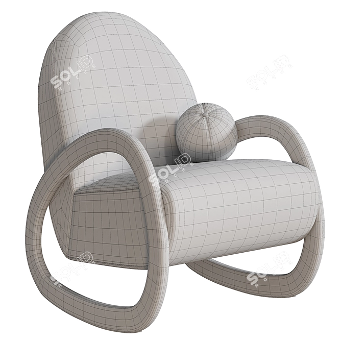 Snow Bouclé Rocking Chair 4956 Polygons 3D model image 3