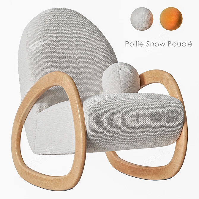 Snow Bouclé Rocking Chair 4956 Polygons 3D model image 4