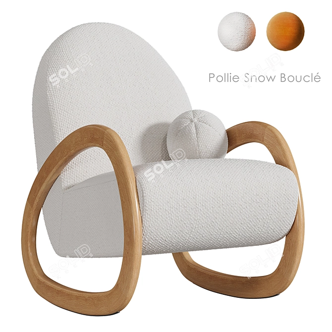 Snow Bouclé Rocking Chair 4956 Polygons 3D model image 5