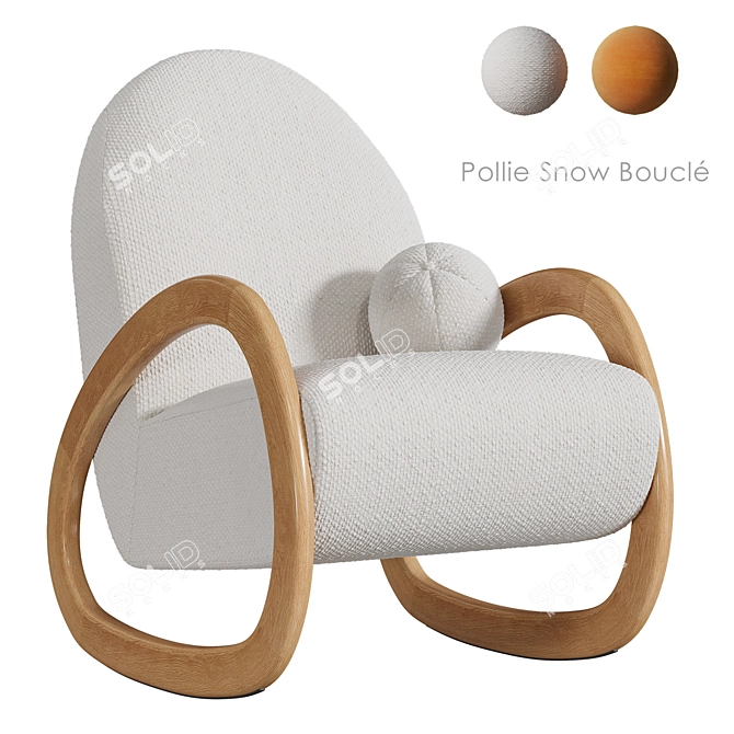 Snow Bouclé Rocking Chair 4956 Polygons 3D model image 6