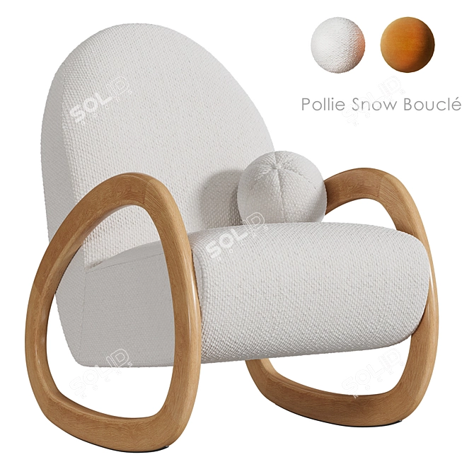 Snow Bouclé Rocking Chair 4956 Polygons 3D model image 7