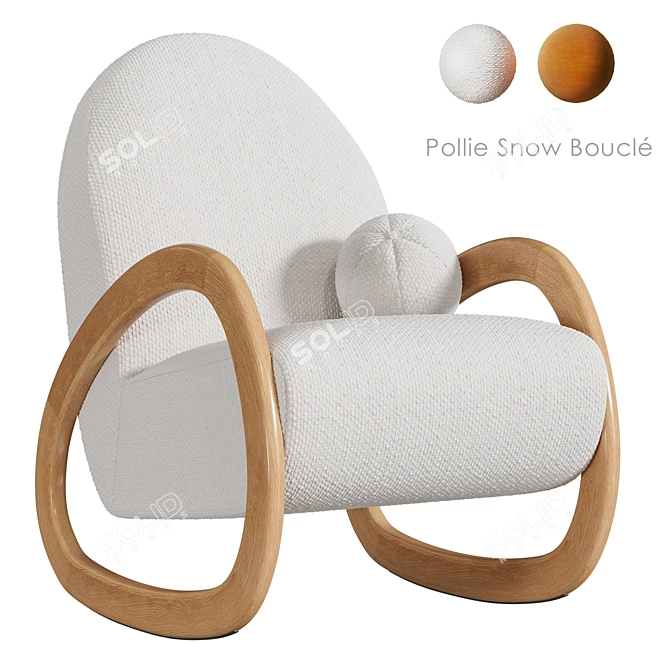 Snow Bouclé Rocking Chair 4956 Polygons 3D model image 8