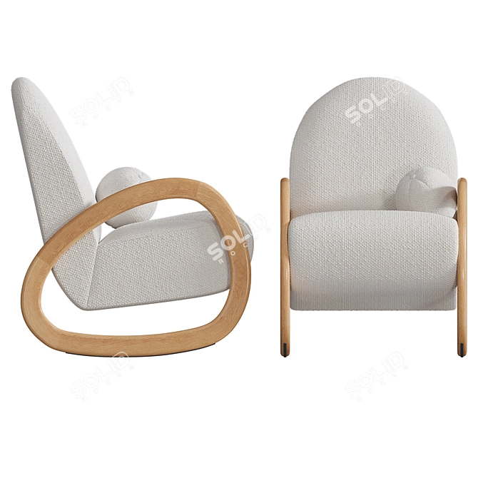 Snow Bouclé Rocking Chair 4956 Polygons 3D model image 9