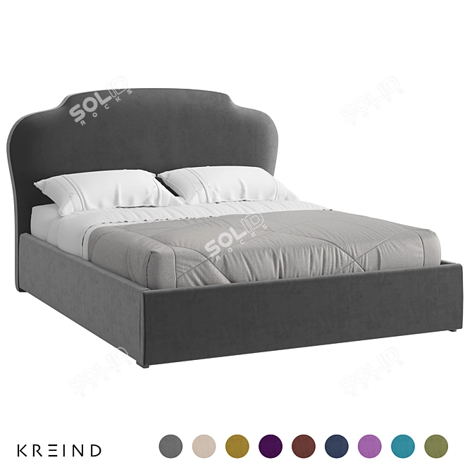 Vary Bed K03-B12: Microvelvet Material 3D model image 1