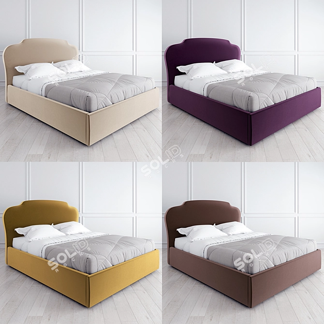 Vary Bed K03-B12: Microvelvet Material 3D model image 2