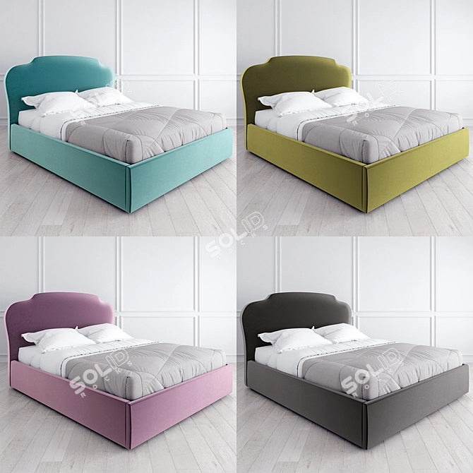 Vary Bed K03-B12: Microvelvet Material 3D model image 3