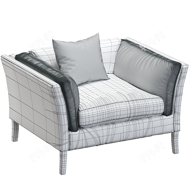 Premium Leather Lounge Chair | Modern Stylish Design 3D model image 4