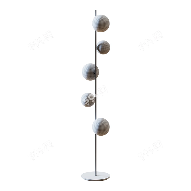 Elegant Metal Glass Floor Lamp 3D model image 2