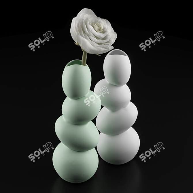 Creative Egg Shaped Flower Vase 3D model image 3