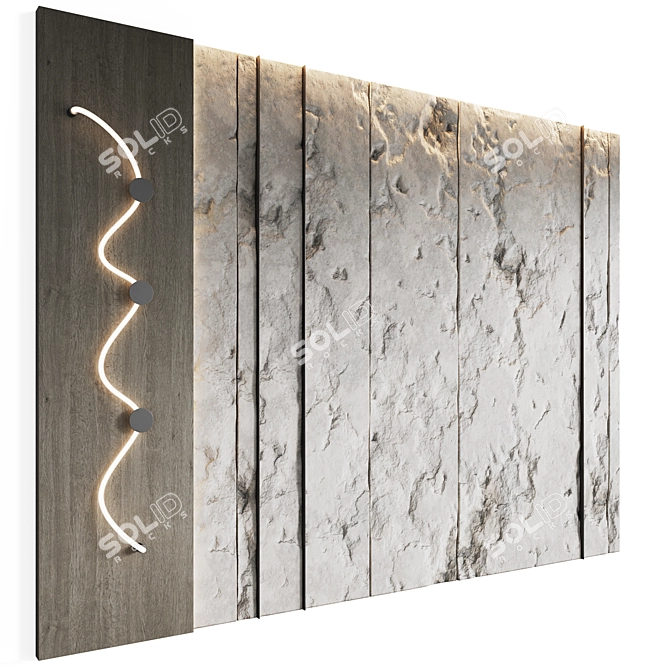  Stone Accent Wall Panel 3D model image 2