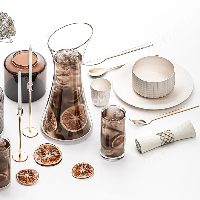 Eco Lux Table Setting for Two 3D model image 2