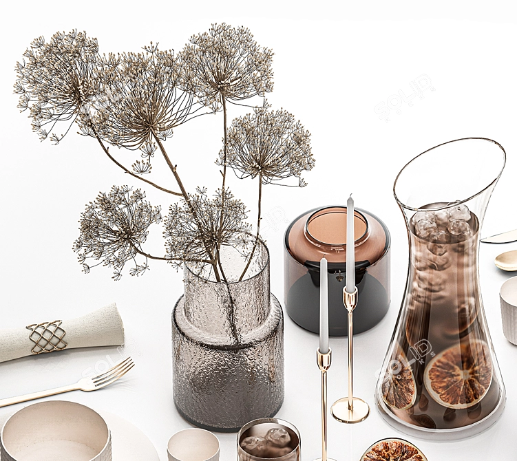 Eco Lux Table Setting for Two 3D model image 3