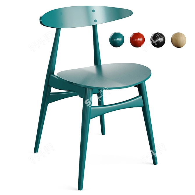 Stylish CH33T Chair by Carl Hansen 3D model image 1