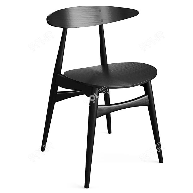 Stylish CH33T Chair by Carl Hansen 3D model image 4