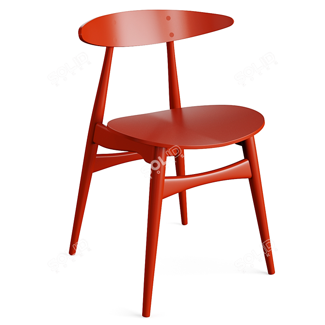 Stylish CH33T Chair by Carl Hansen 3D model image 5