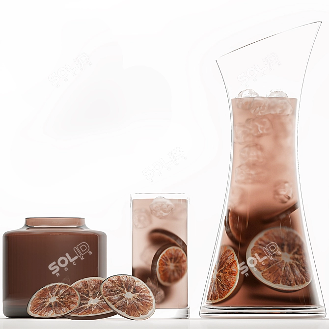 Icy Citrus Tea with Orange Chips 3D model image 2