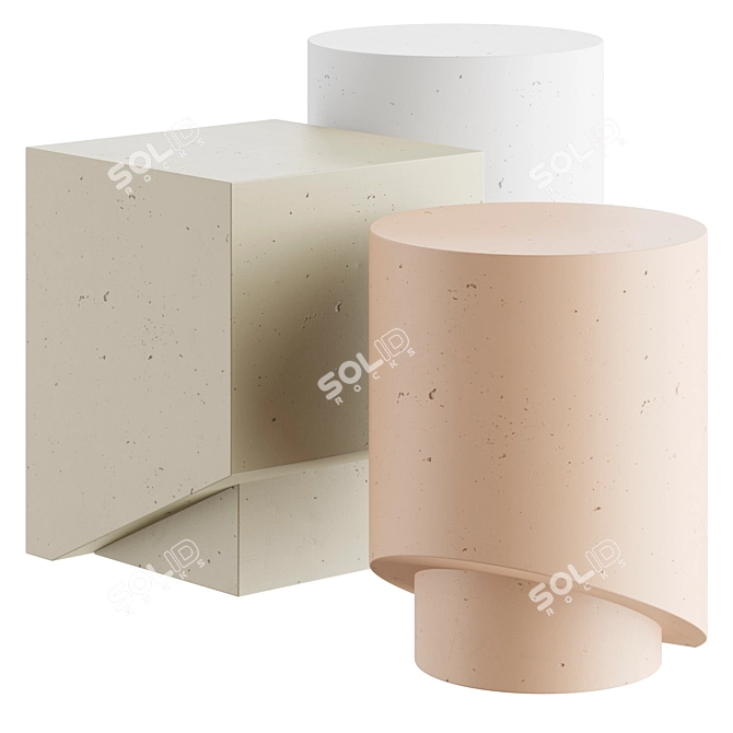  Geometric Minimalist Side Table 3D model image 1