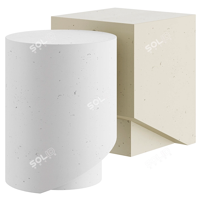  Geometric Minimalist Side Table 3D model image 2