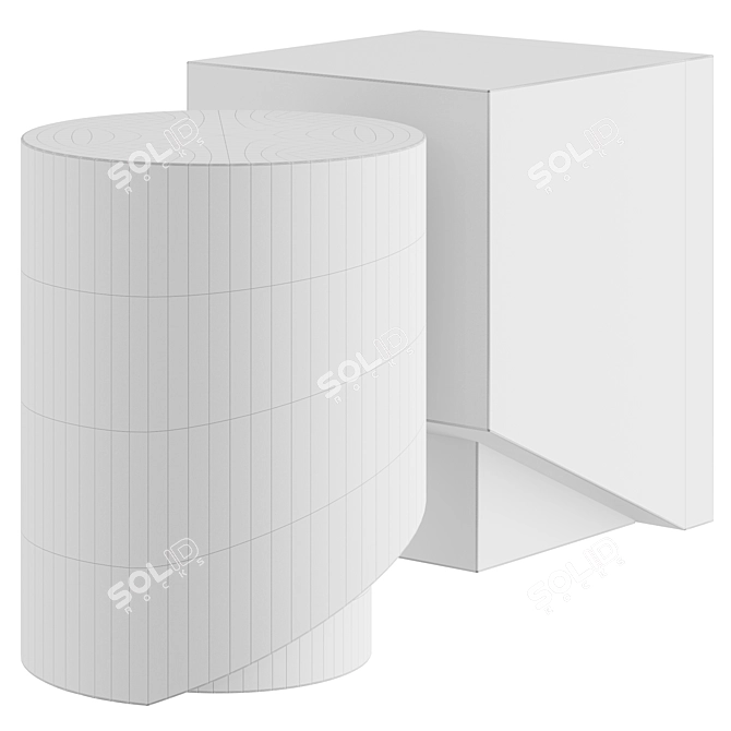  Geometric Minimalist Side Table 3D model image 3