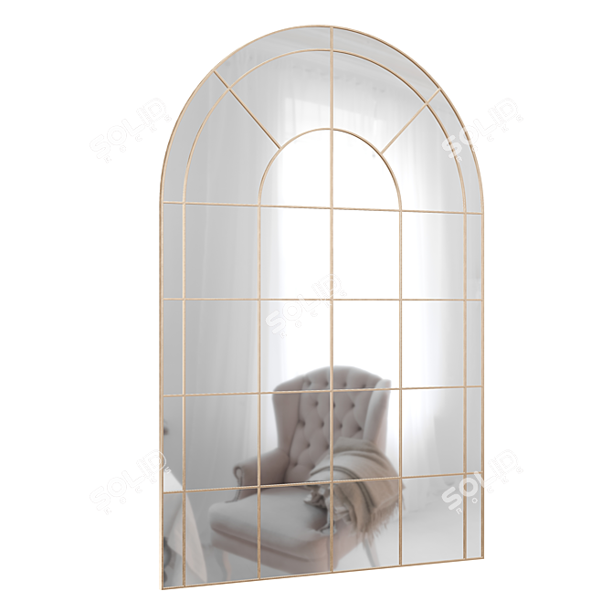 French Eclectic Arched Mirror 3D model image 2