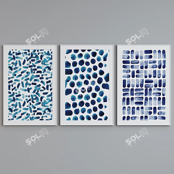 Modern Abstract Picture Frame Set 3D model image 2