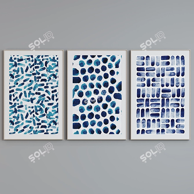 Modern Abstract Picture Frame Set 3D model image 4