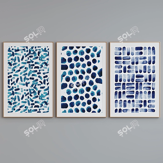 Modern Abstract Picture Frame Set 3D model image 5