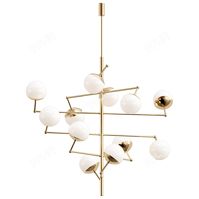 Vintage-inspired Ladybug Chandelier Model 3D model image 1