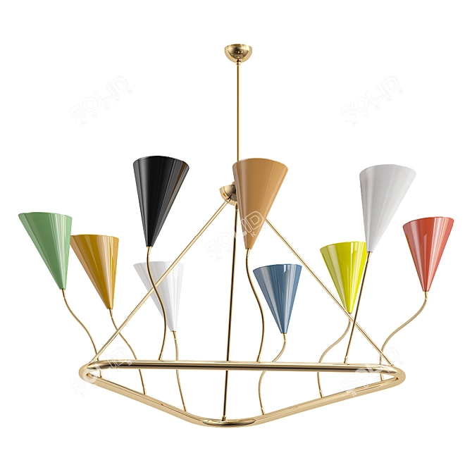 Mid-Century Italian Chandelier Design 3D model image 1