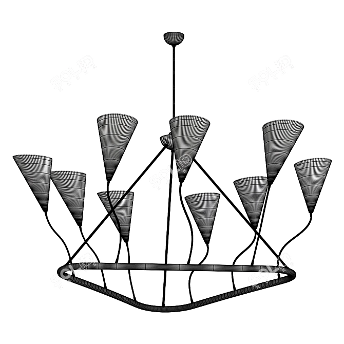 Mid-Century Italian Chandelier Design 3D model image 2