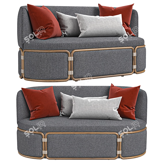 Ethimo Rotin 2 Seater Sofa 3D model image 1