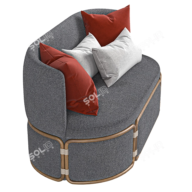 Ethimo Rotin 2 Seater Sofa 3D model image 4