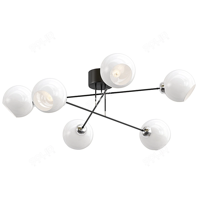 Modern Industrial Ceiling Light Fixture 3D model image 1