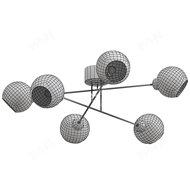 Modern Industrial Ceiling Light Fixture 3D model image 2