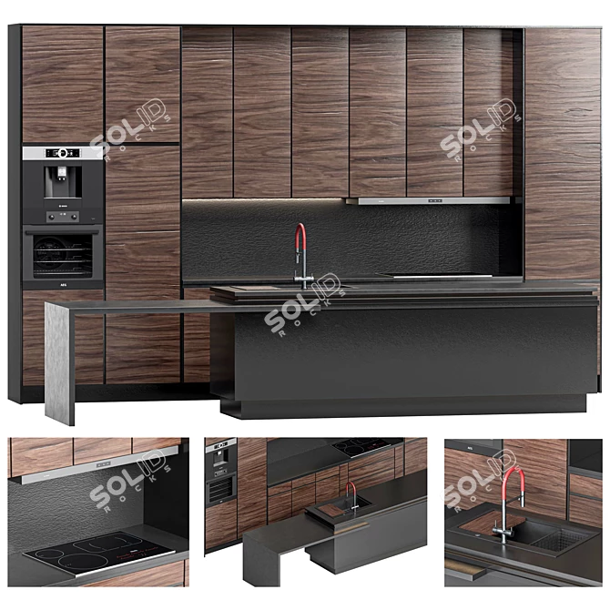 Modern Kitchen Design03: 3D Model 3D model image 1