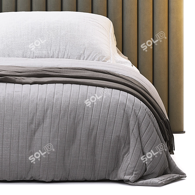 Sleek Biarritz Slim Bed 3D model image 3