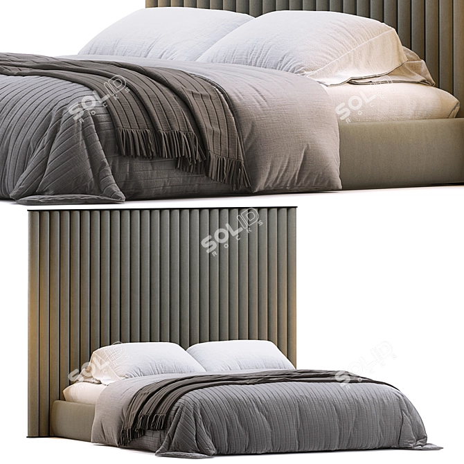 Sleek Biarritz Slim Bed 3D model image 5