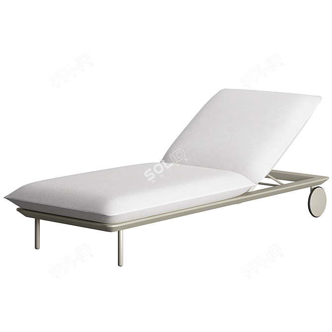 Indulgent Comfort Lounger with Side Table 3D model image 2