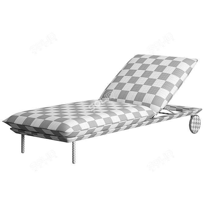 Indulgent Comfort Lounger with Side Table 3D model image 6