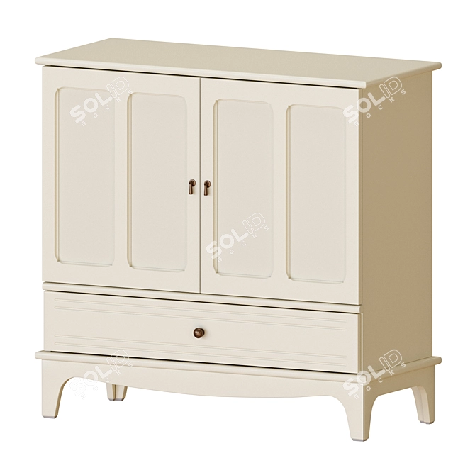 Modern Beige & Blue-Green Cabinet 3D model image 2