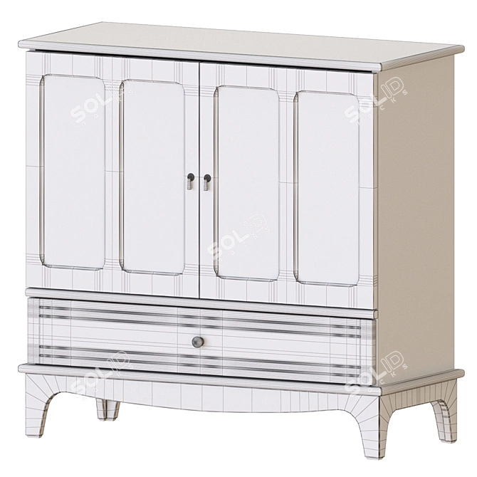 Modern Beige & Blue-Green Cabinet 3D model image 5