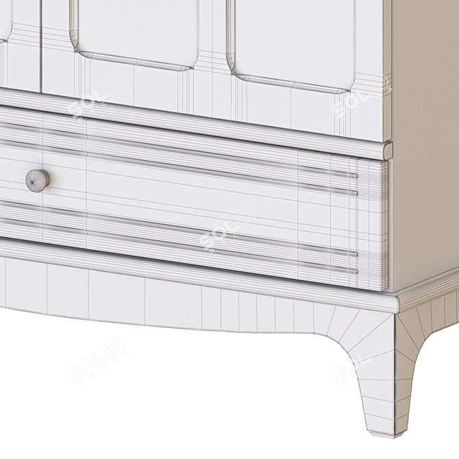 Modern Beige & Blue-Green Cabinet 3D model image 6