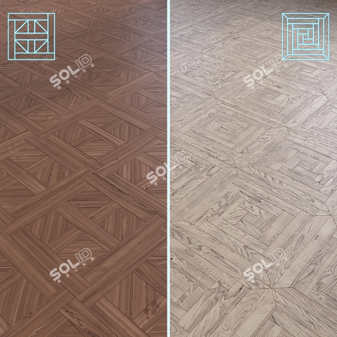 Wooden Floor 3D Model Kit 3D model image 1