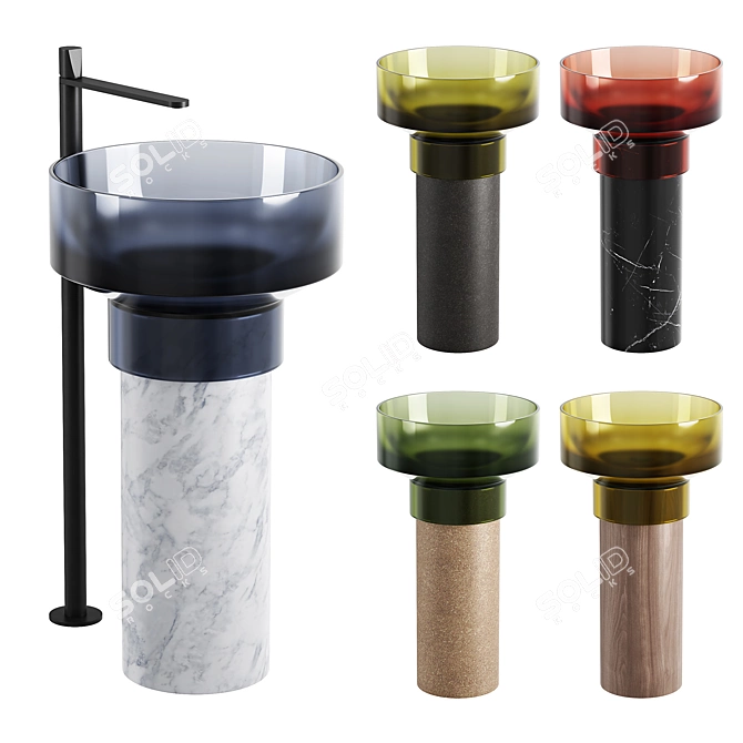 Multicolored Borghi Sinks Collection 3D model image 1