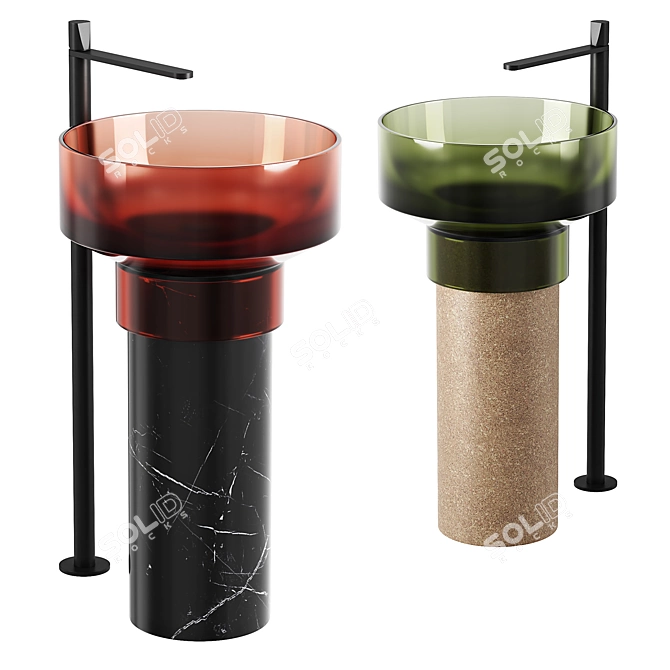 Multicolored Borghi Sinks Collection 3D model image 2