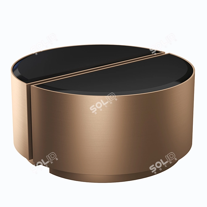 Copper Half Round Glass Side Tables 3D model image 1