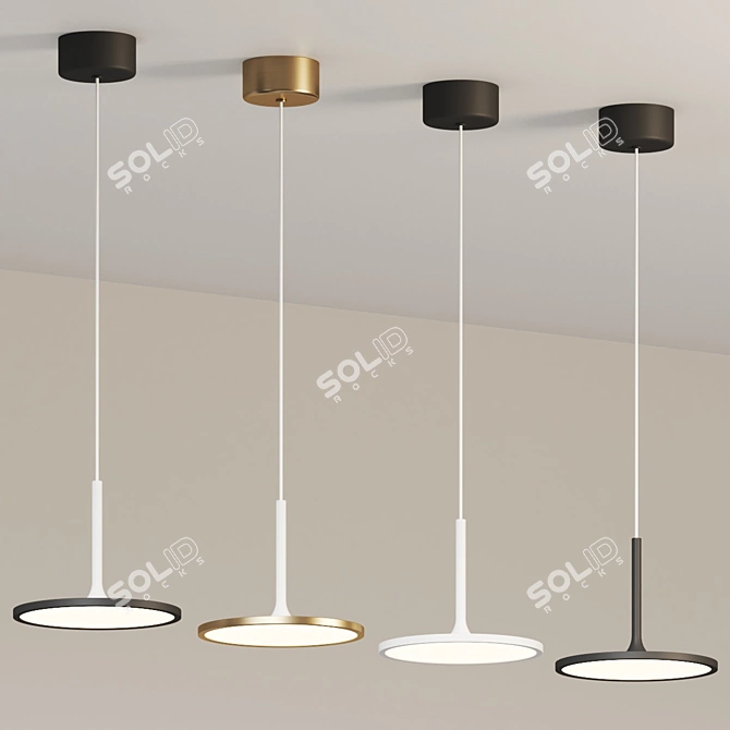 Modern LED Pendant Light Fixture 3D model image 4